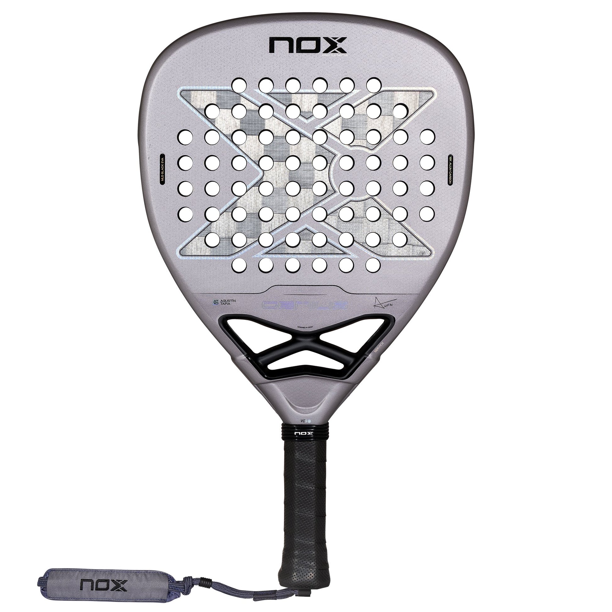 راکت پدل NOX Genius Attack 18K Alum 2027 نمای روبرو