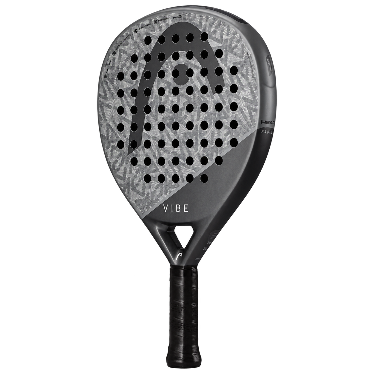 راکت پدل HEAD Vibe 2025 Grey/Black | هد وایب طوسی مشکی نمای دوم